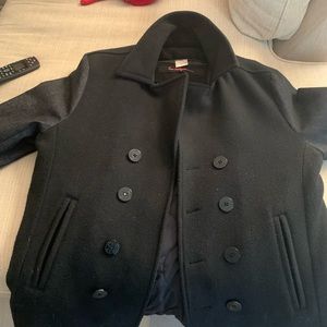 True Religion Wool Denim Pea Coat XL like new